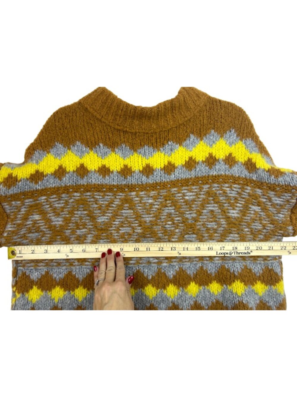 Free People Cropped Sweater Size S Cozy Alpine Mock Neck Alpaca Wool Blend - Picture 12 of 12